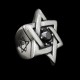 Star of David w Black CZ Ring  - TR162